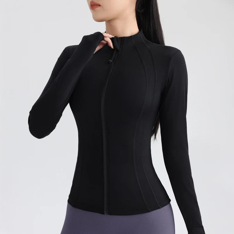 Yoga Top With Thumbholes Quick-Dry Running Jacket | Kaima
