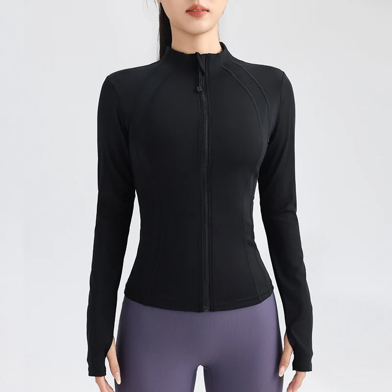Yoga Top With Thumbholes Quick-Dry Running Jacket | Kaima