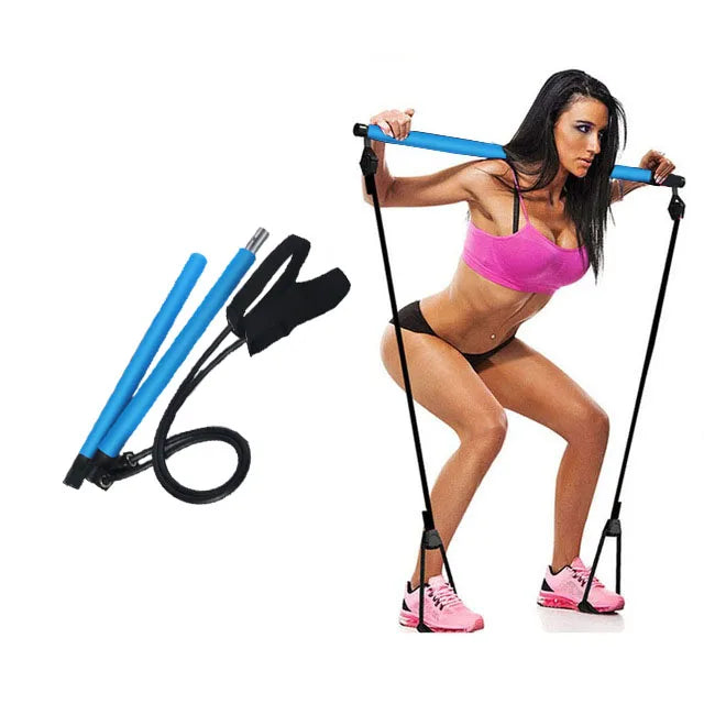 Fitness Yoga Pilates Bar Stick with Resistance Bands | Kaima