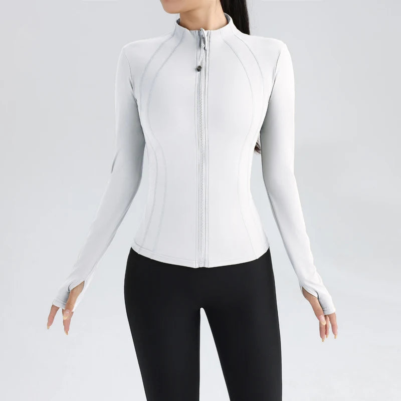 Yoga Top With Thumbholes Quick-Dry Running Jacket | Kaima